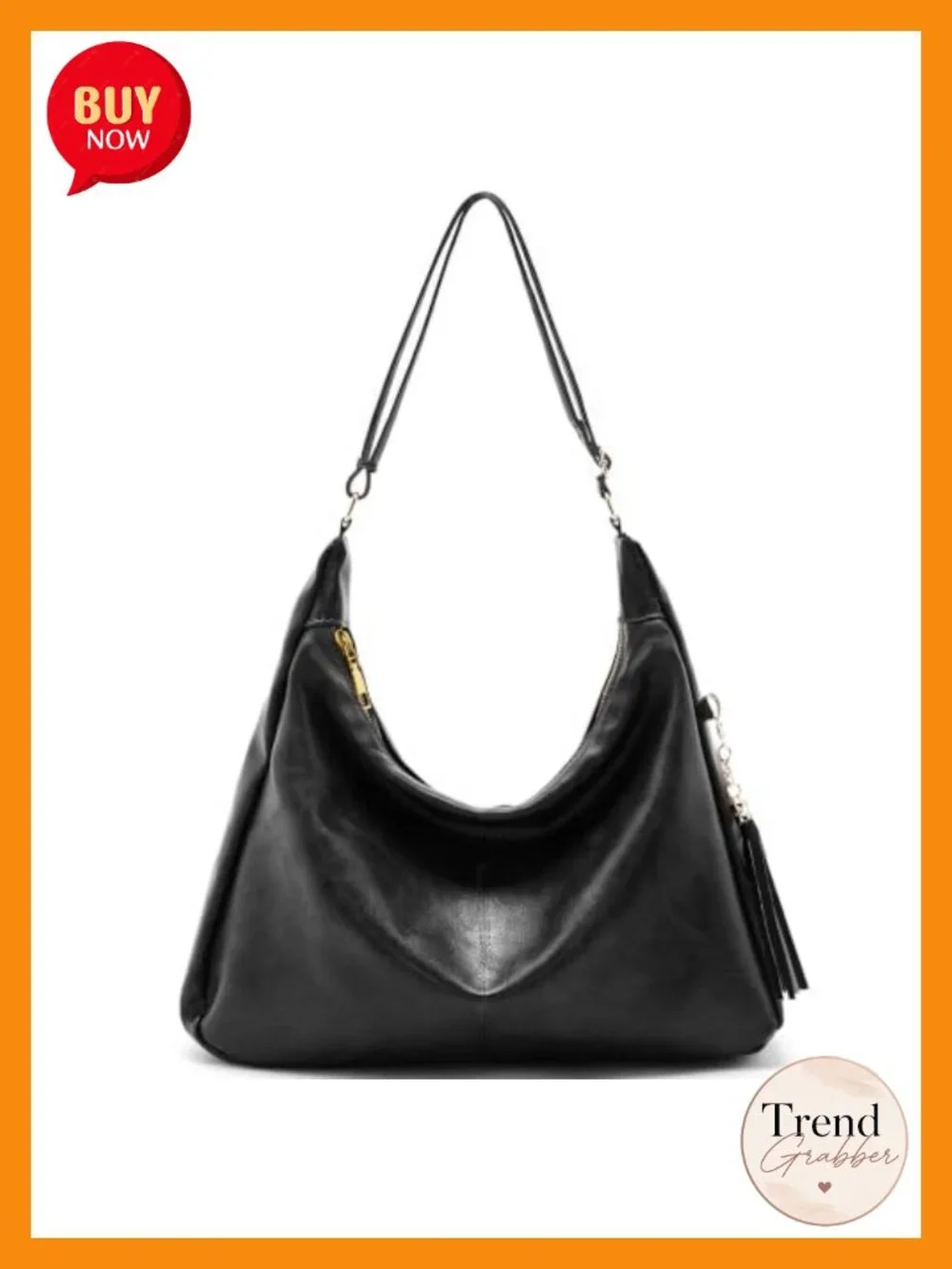 Slouchy Hobo Tote Bag Women Crossbody Shoulder Handbag Vegan Leather with Zipper